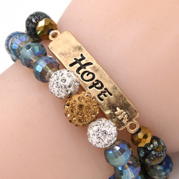 Jewelry - 349-"Hope" Stack Stretch Bracelets